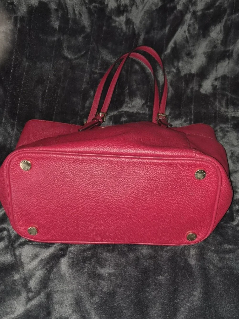 Michael Kors Pebbled Leather Tote Bag in Berry